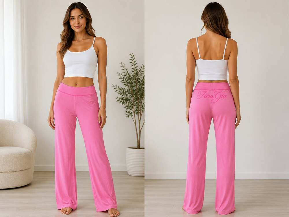 I.AM.GIA Pink Foldover Wide Leg Lounge Pants